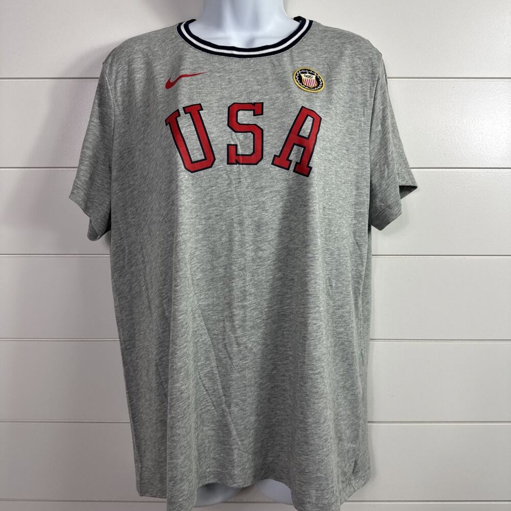 Nike Tee Shirt Sportswear Olympic Team USA Crewneck Gray sz XL